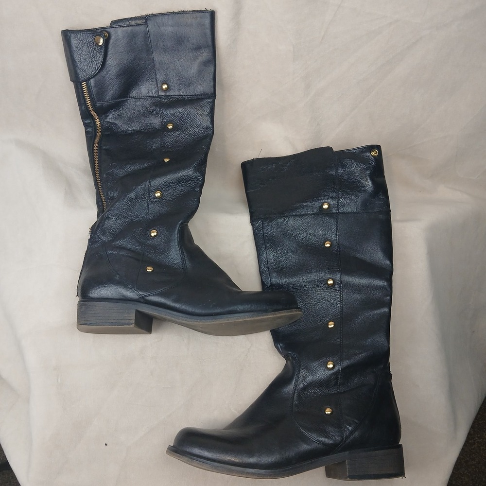 Steve Madden Pascal 8 M Womens Studded Knee High Boots Full Zip
